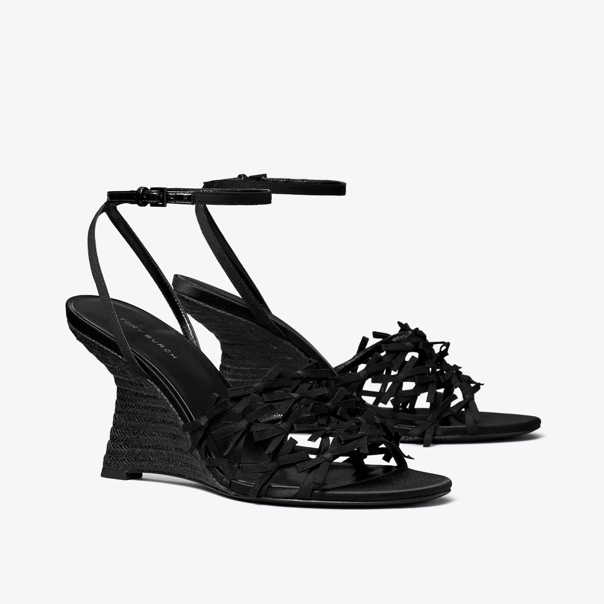 Mini Bow Espadrille Wedge - perfect black