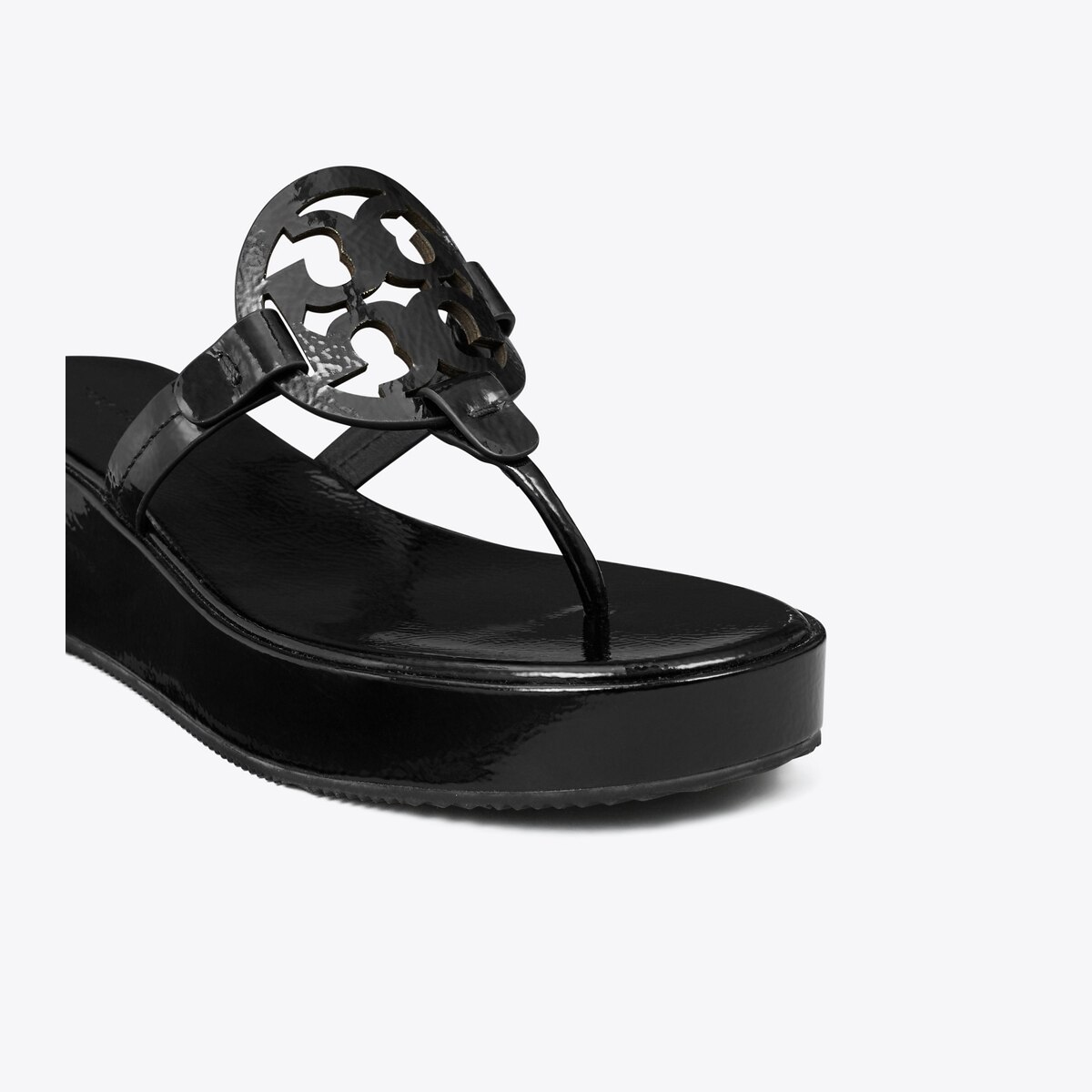 Miller Patent Wedge Sandal - black