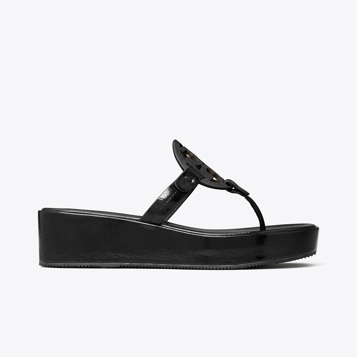 Miller Patent Wedge Sandal - black
