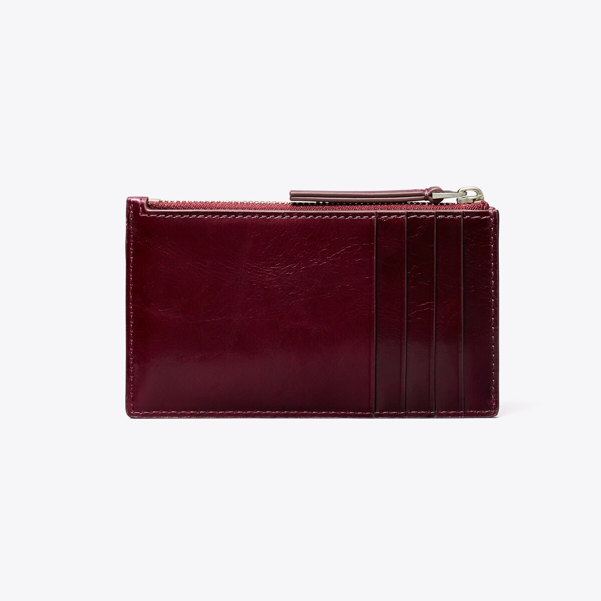 Kira Diamond Quilt Distressed Zip Card Case - purple