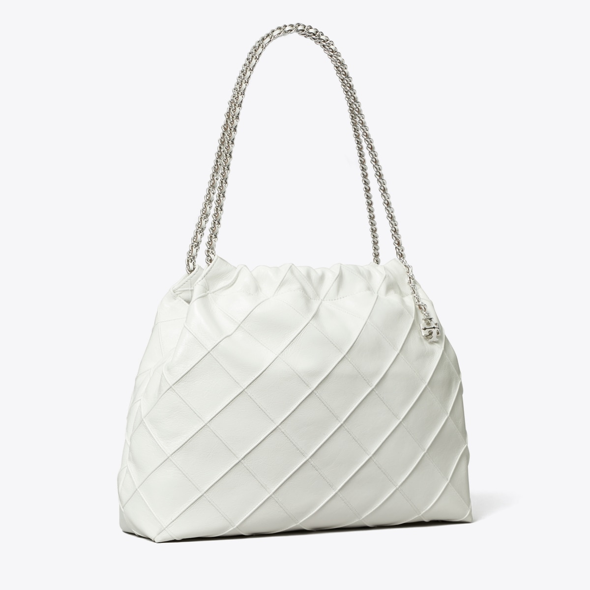 Fleming Soft Distressed Hobo Bag - white