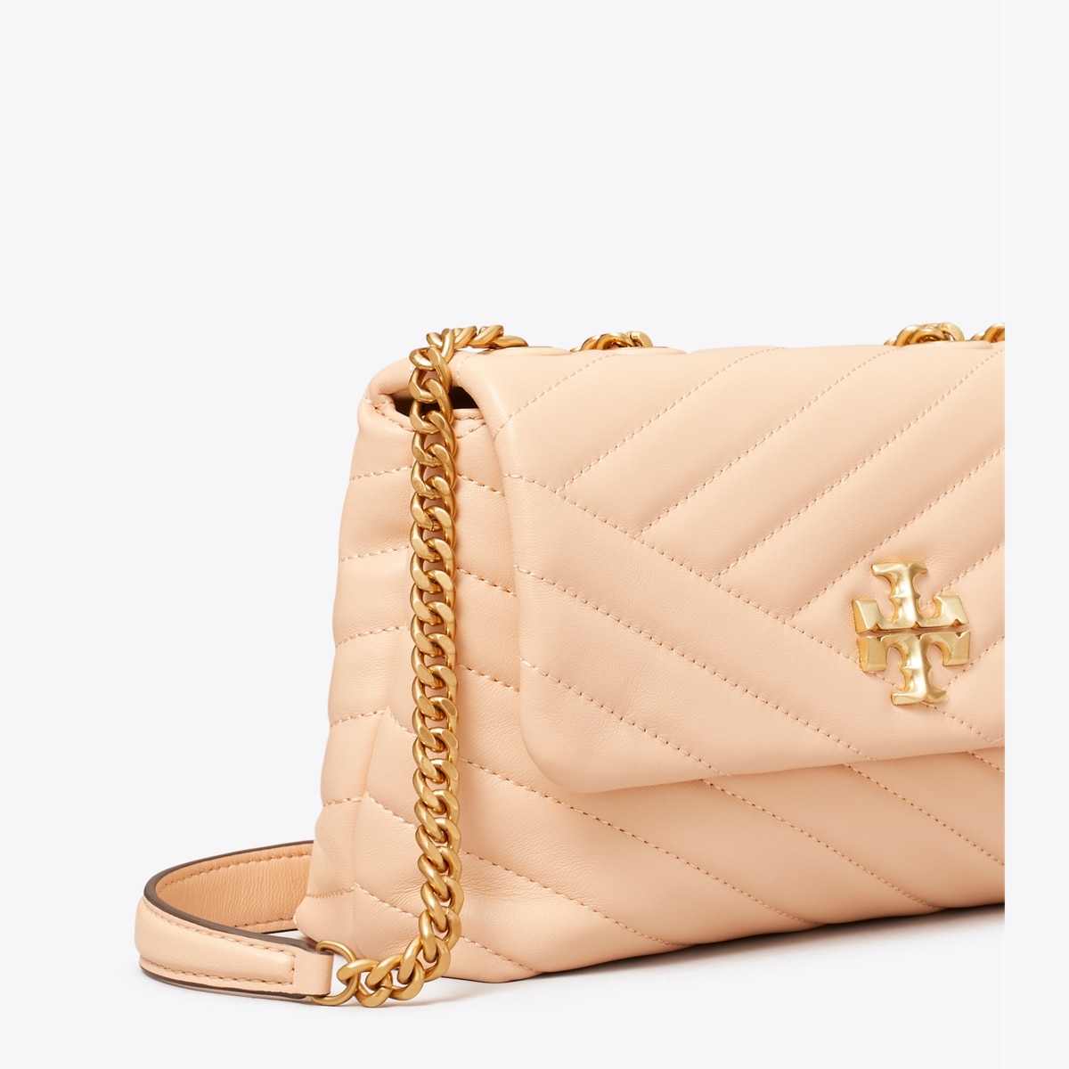 Small Kira Chevron Shoulder Bag - pink