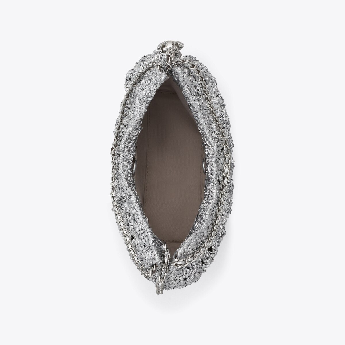 Mini Fleming Woven Hobo Bag - gray