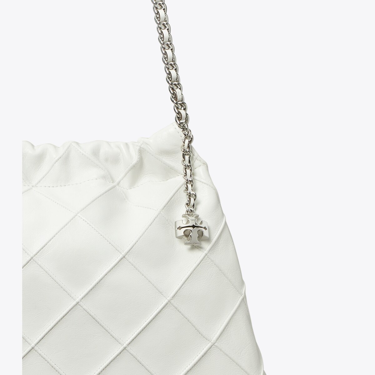 Fleming Soft Distressed Hobo Bag - white