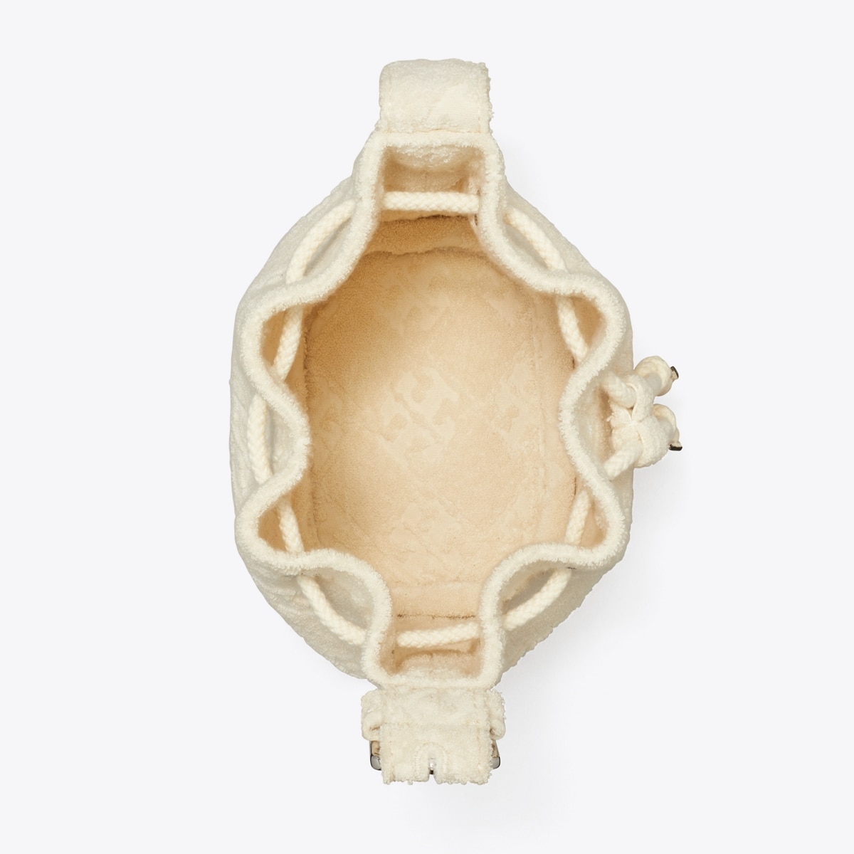 T Monogram Terry Mini Bucket Bag - white