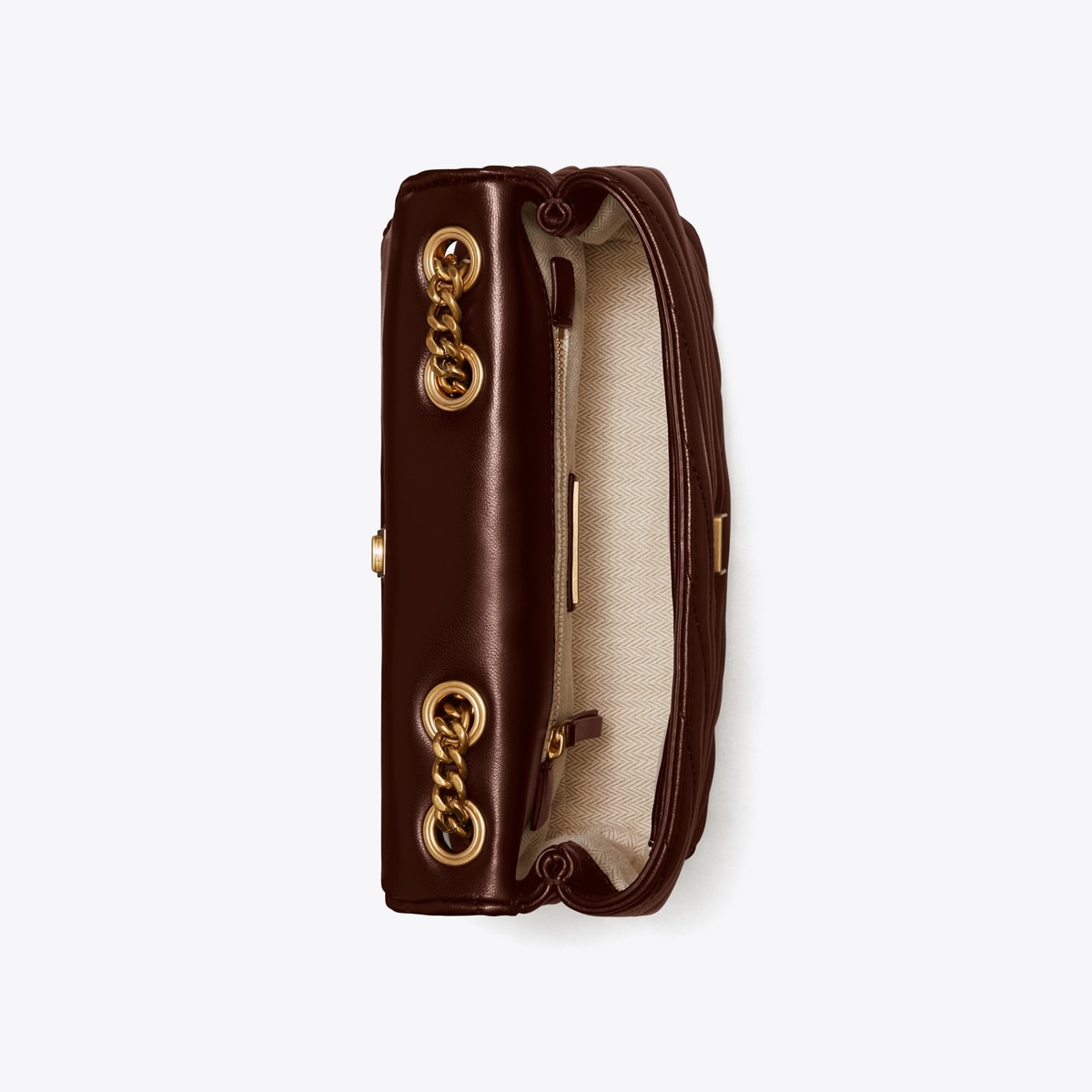 Small Kira Chevron Shoulder Bag - red