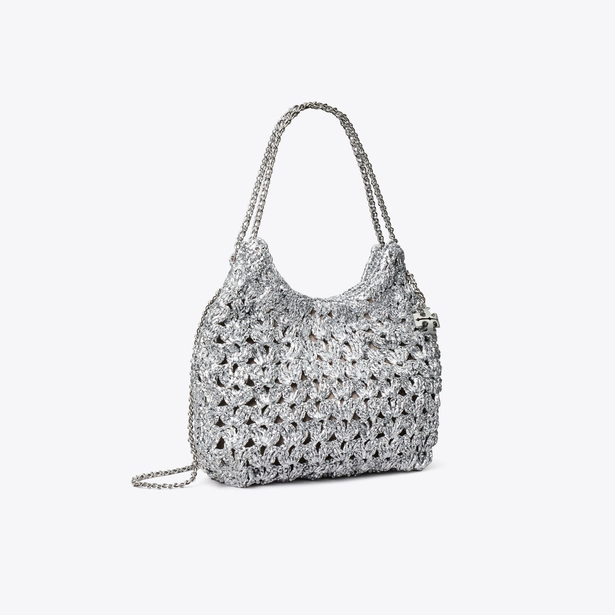 Mini Fleming Woven Hobo Bag - gray