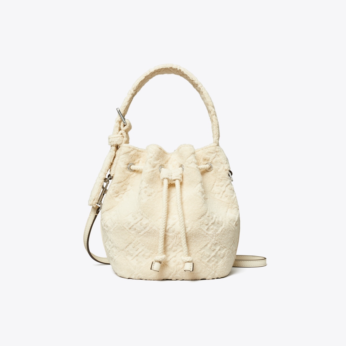 T Monogram Terry Mini Bucket Bag - white