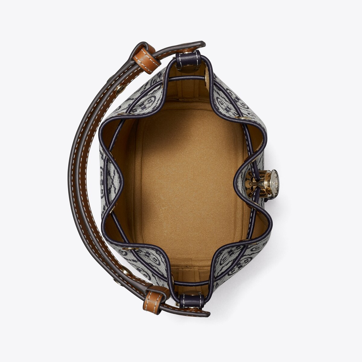 T Monogram Mini Bucket Bag - blue