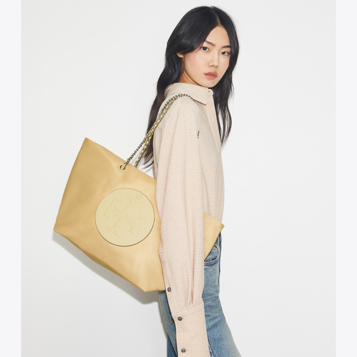 Ella Chain Tote - beige