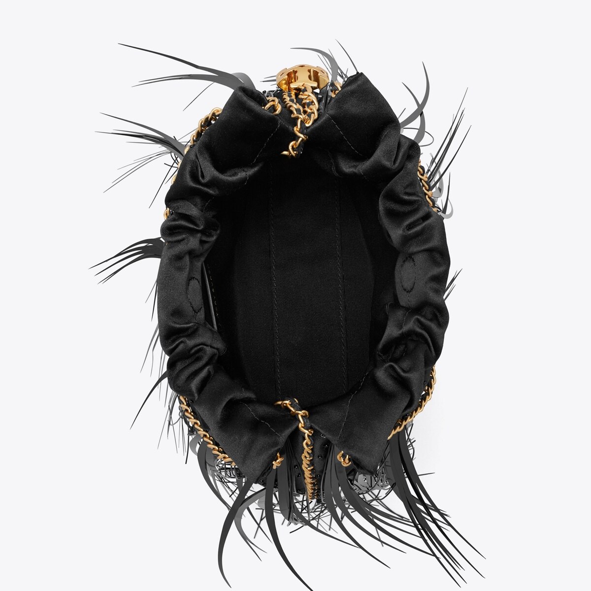 Mini Fleming Feather Hobo Bag - black