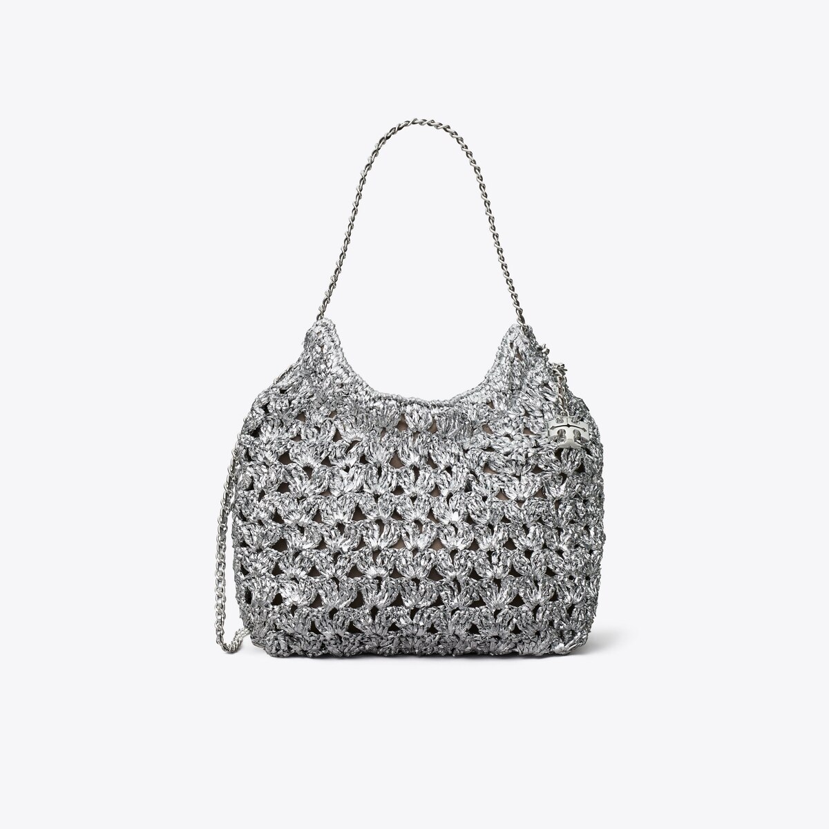 Mini Fleming Woven Hobo Bag - gray