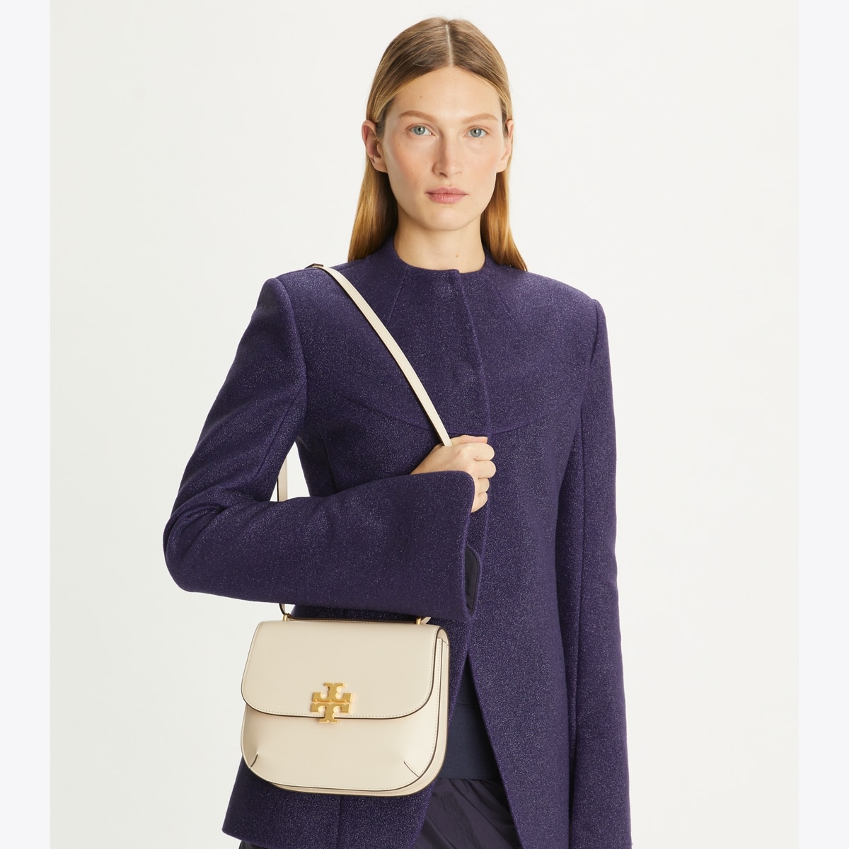 Eleanor Slim Saddlebag - white