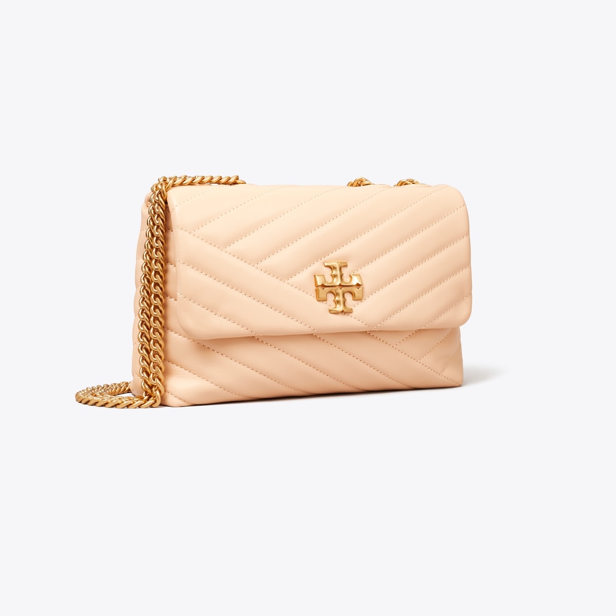 Small Kira Chevron Shoulder Bag - pink