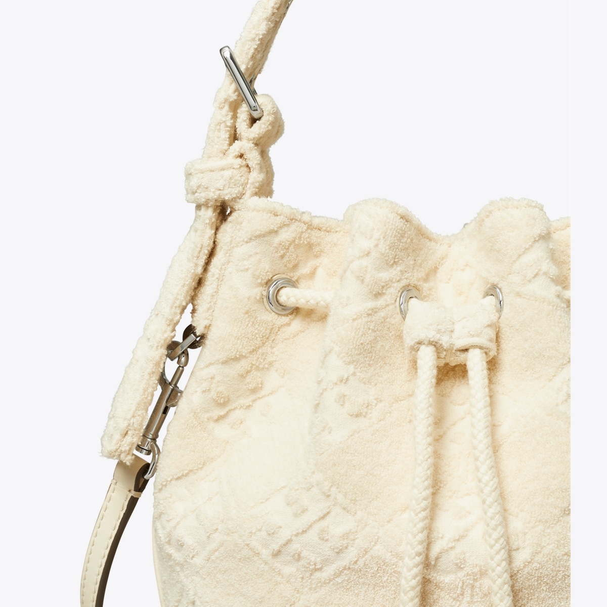 T Monogram Terry Mini Bucket Bag - white