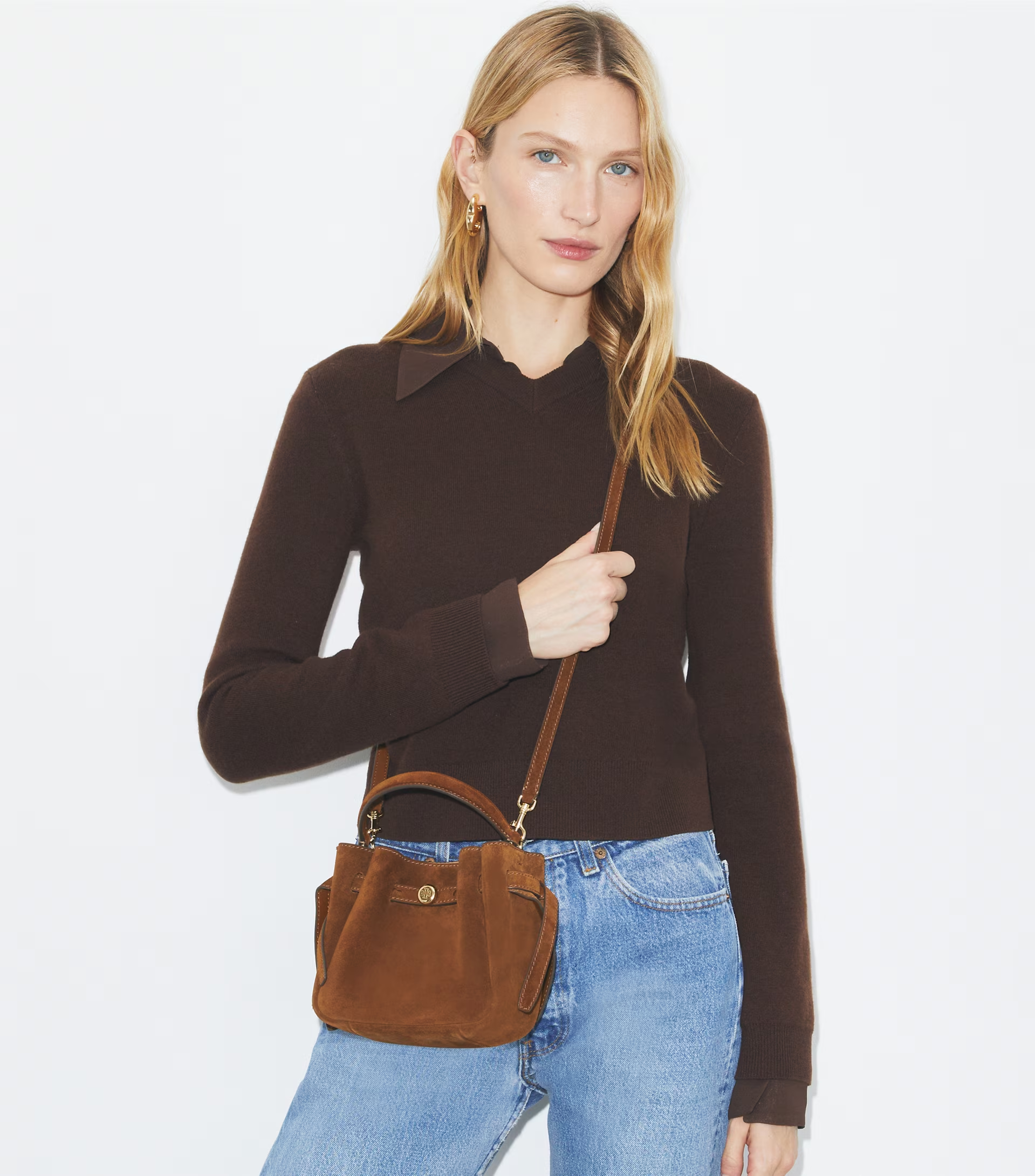 MINI ROMY SUEDE BUCKET BAG