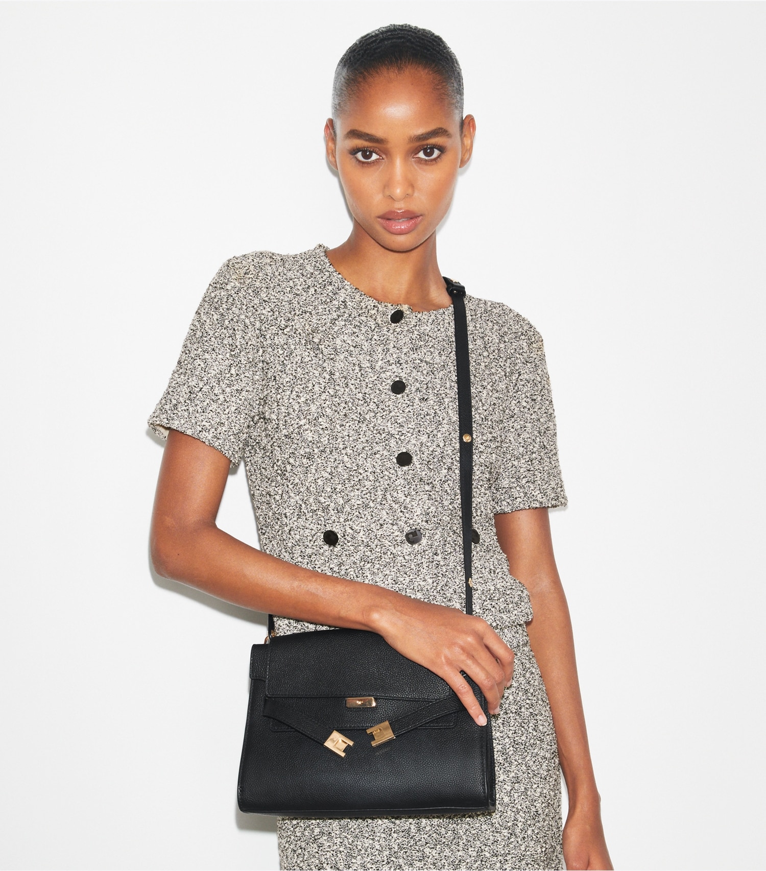 LEE RADZIWILL PEBBLED SHOULDER BAG