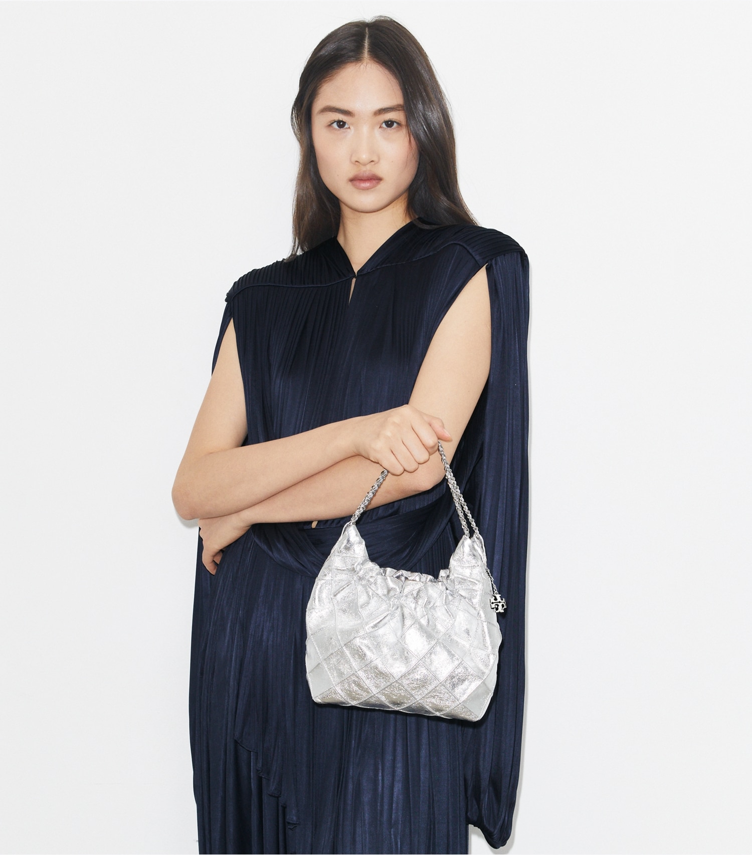 MINI FLEMING METALLIC HOBO BAG