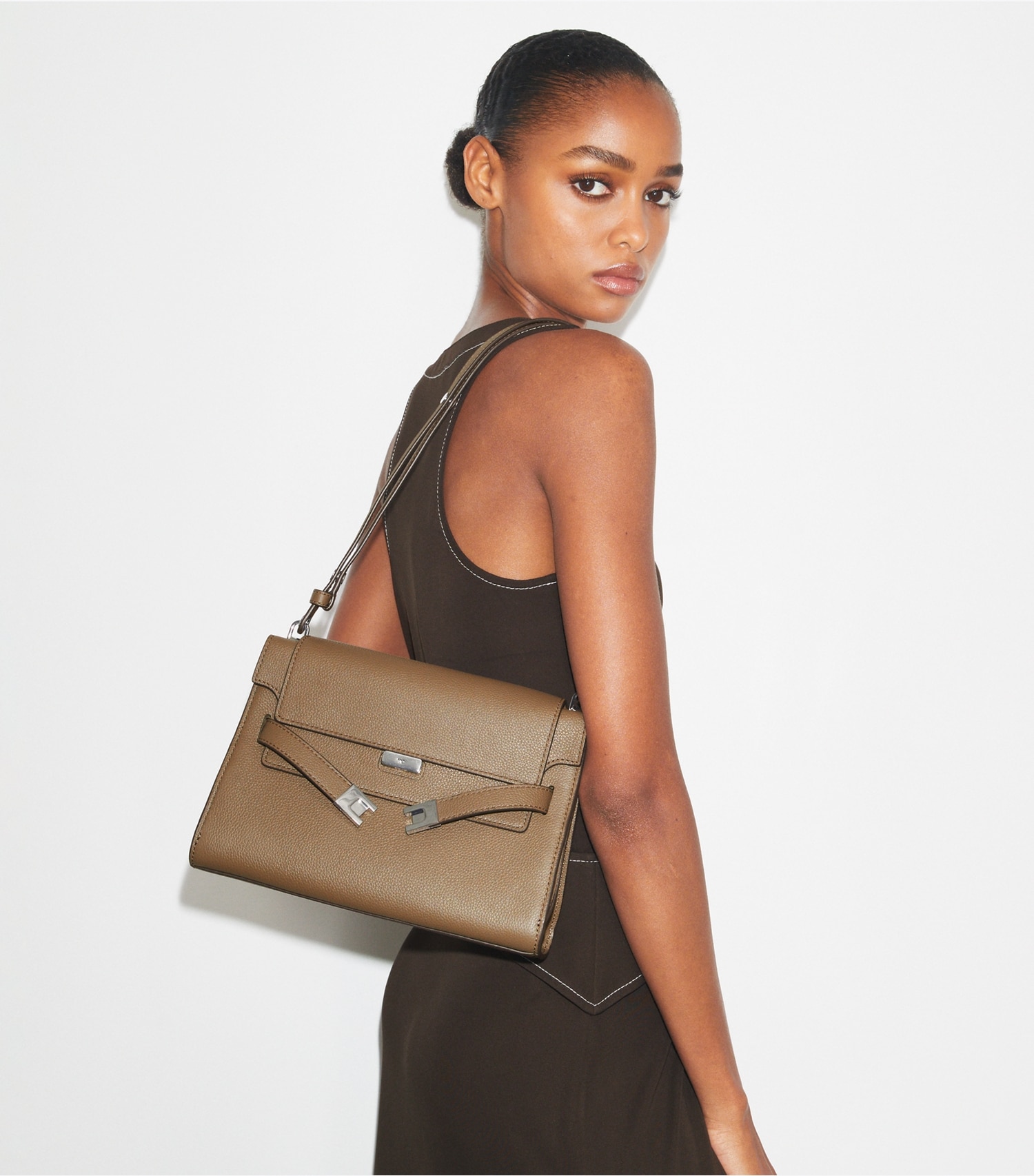 LEE RADZIWILL PEBBLED SHOULDER BAG