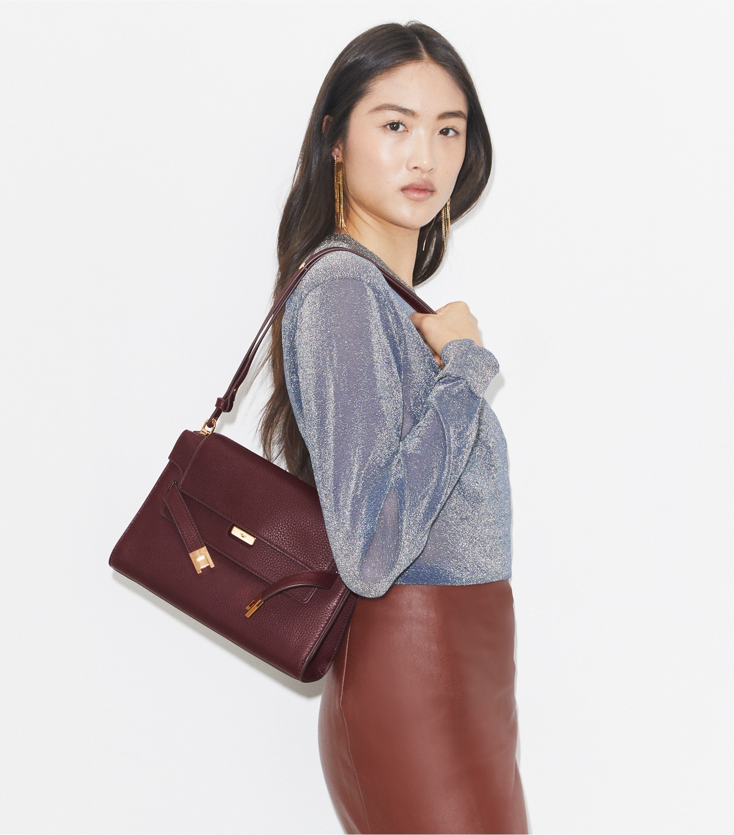 LEE RADZIWILL PEBBLED SHOULDER BAG