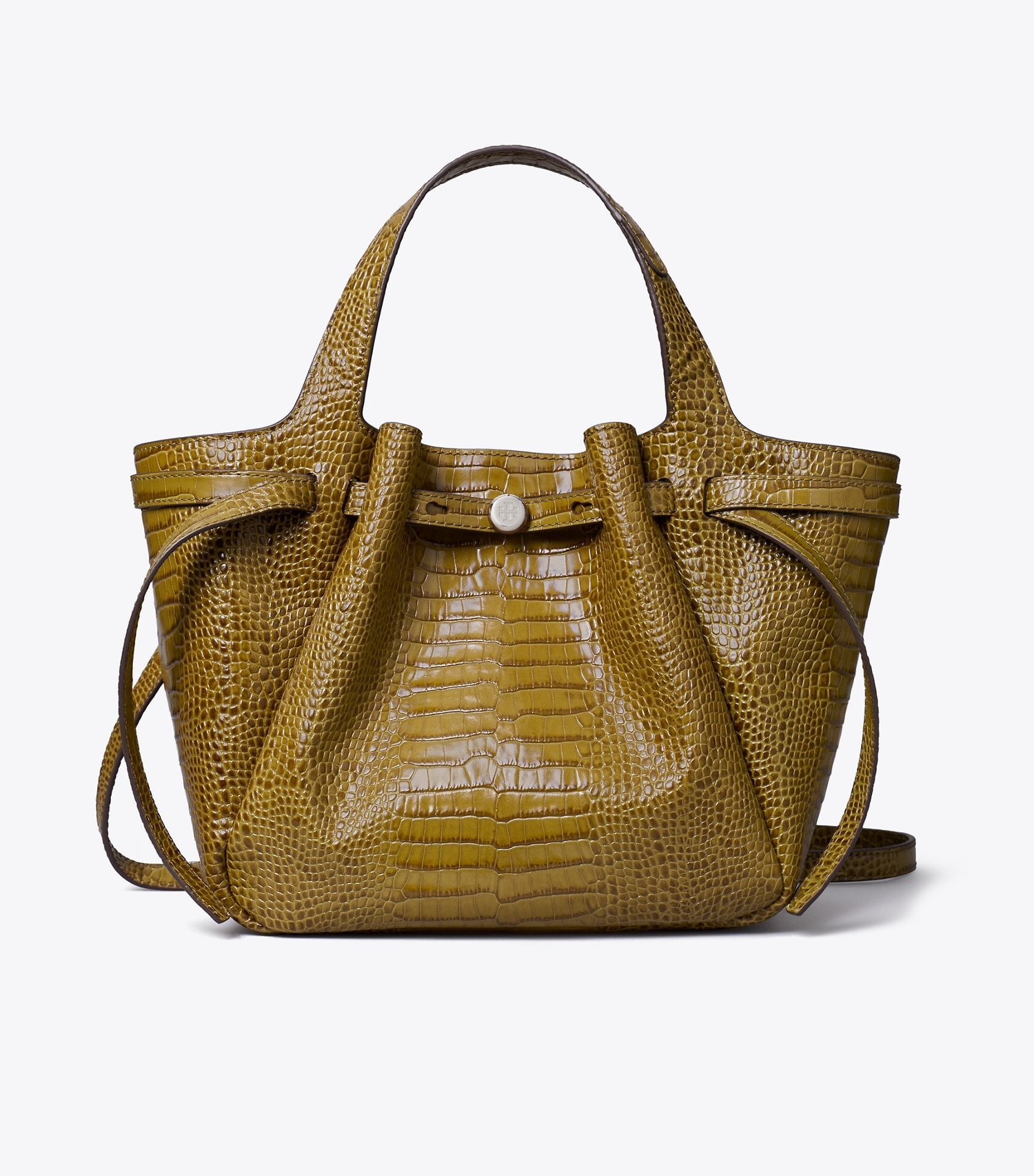 SMALL ROMY CROC-EMBOSSED TOTE