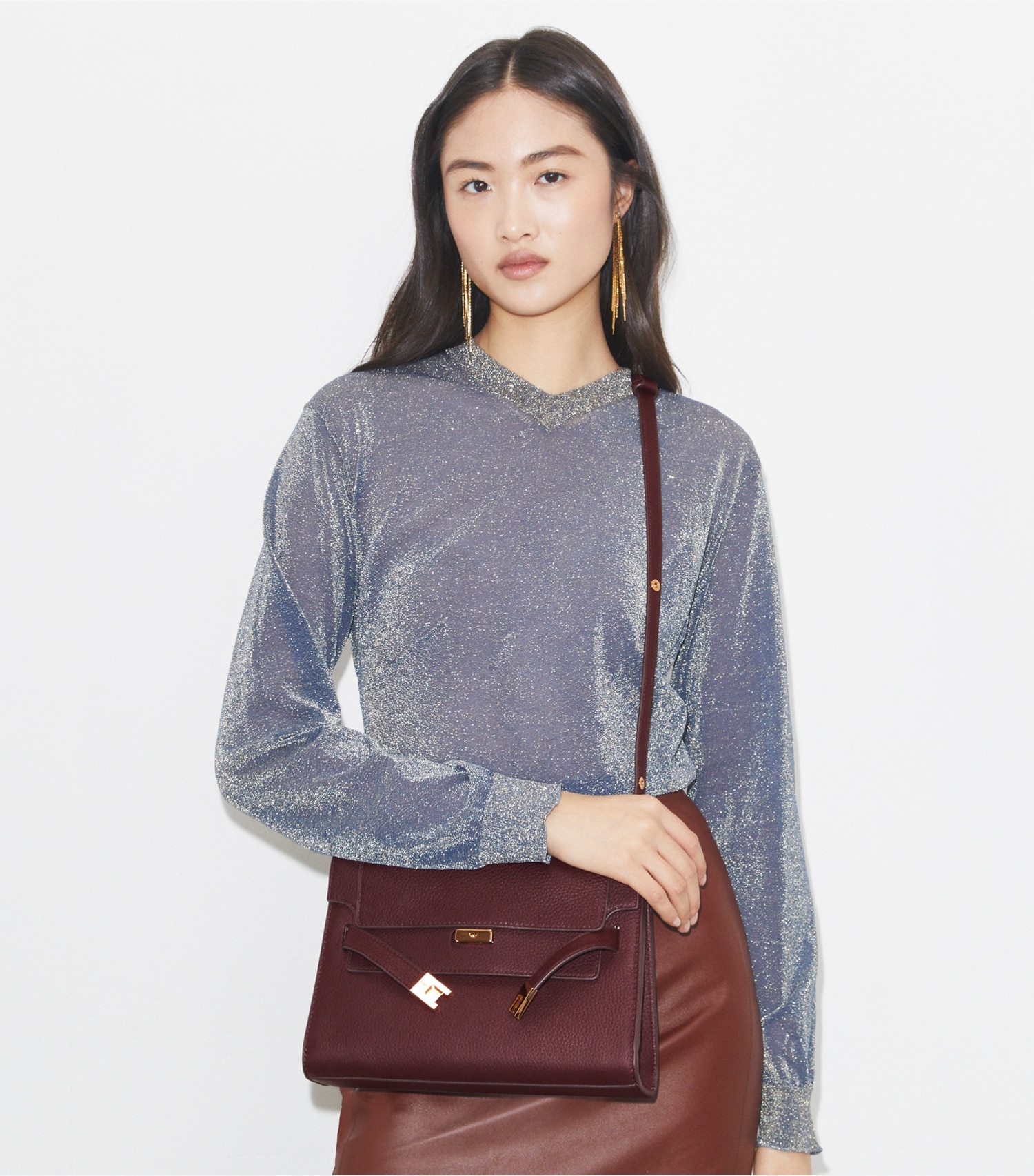 LEE RADZIWILL PEBBLED SHOULDER BAG