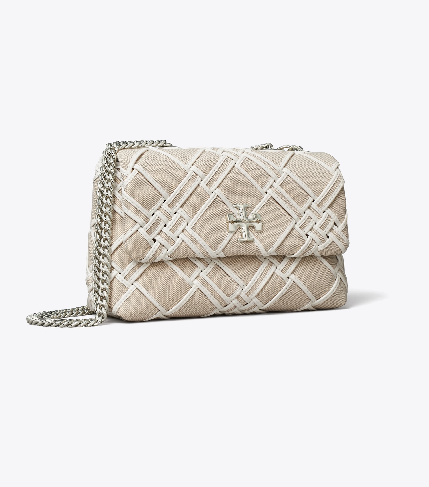 SMALL KIRA WOVEN CANVAS SHOULDER BAG