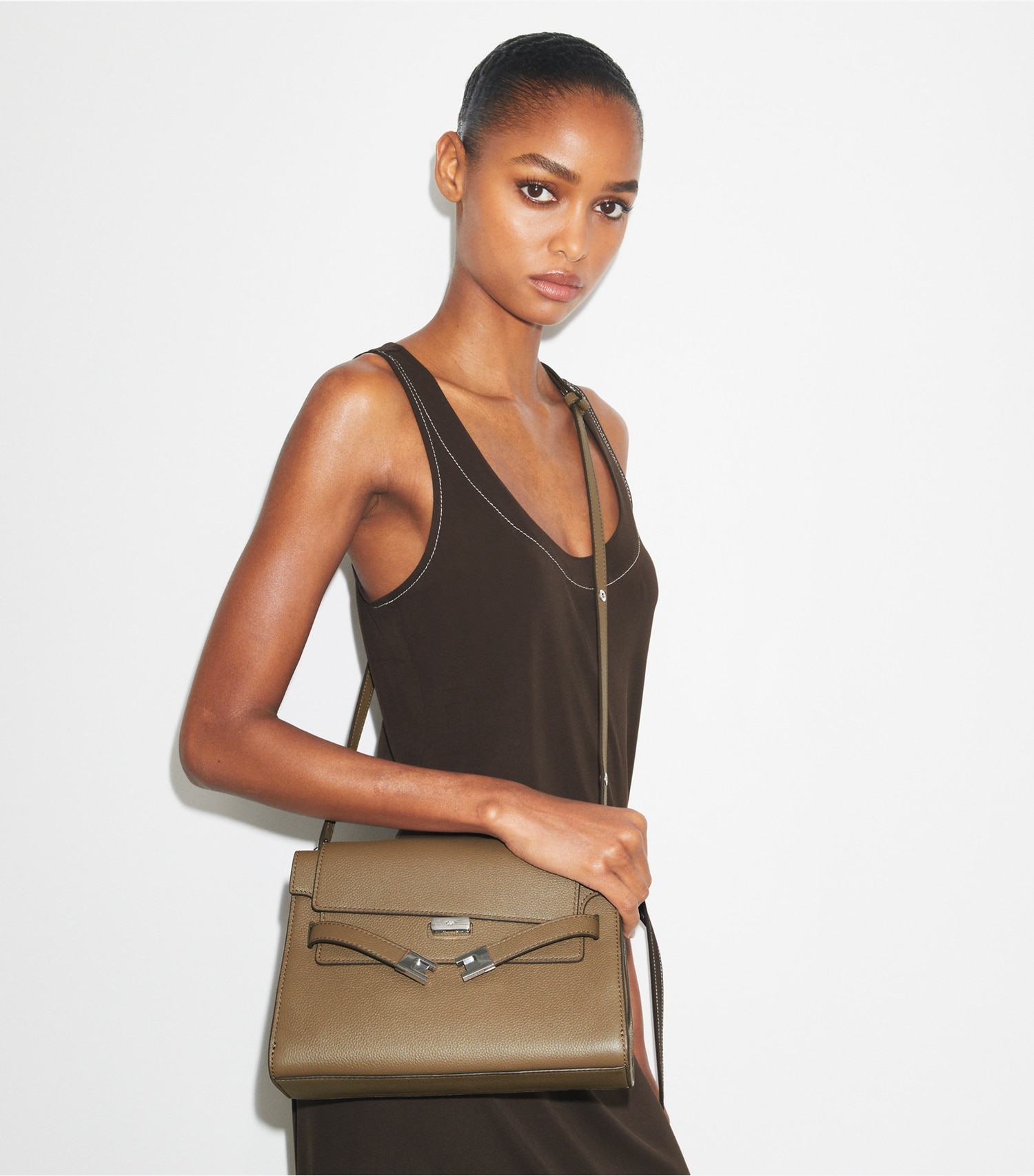 LEE RADZIWILL PEBBLED SHOULDER BAG