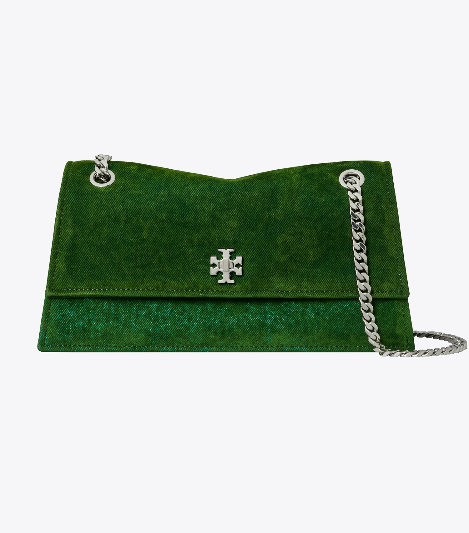 KIRA TURNLOCK FLOCKED SHOULDER BAG