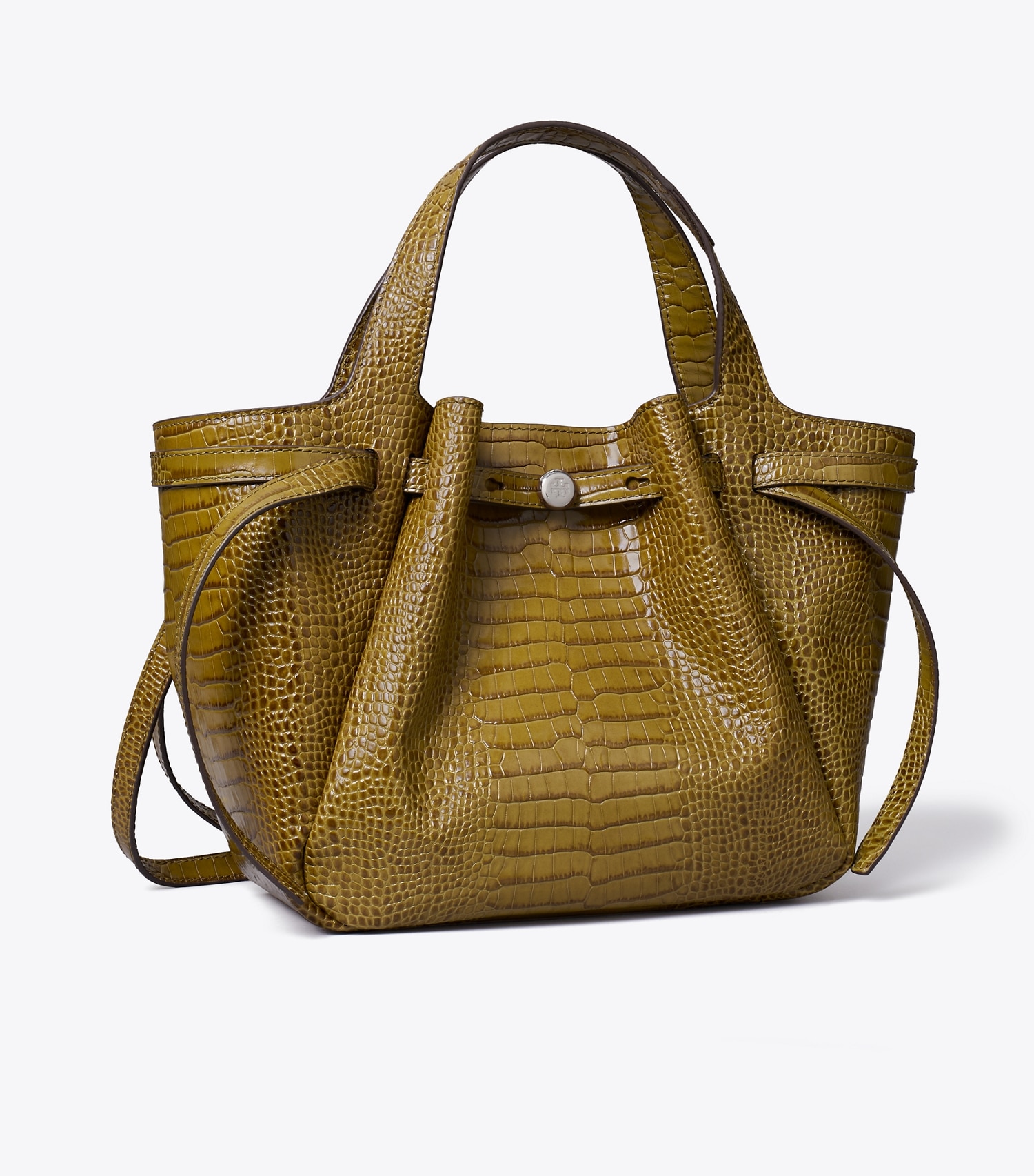 SMALL ROMY CROC-EMBOSSED TOTE