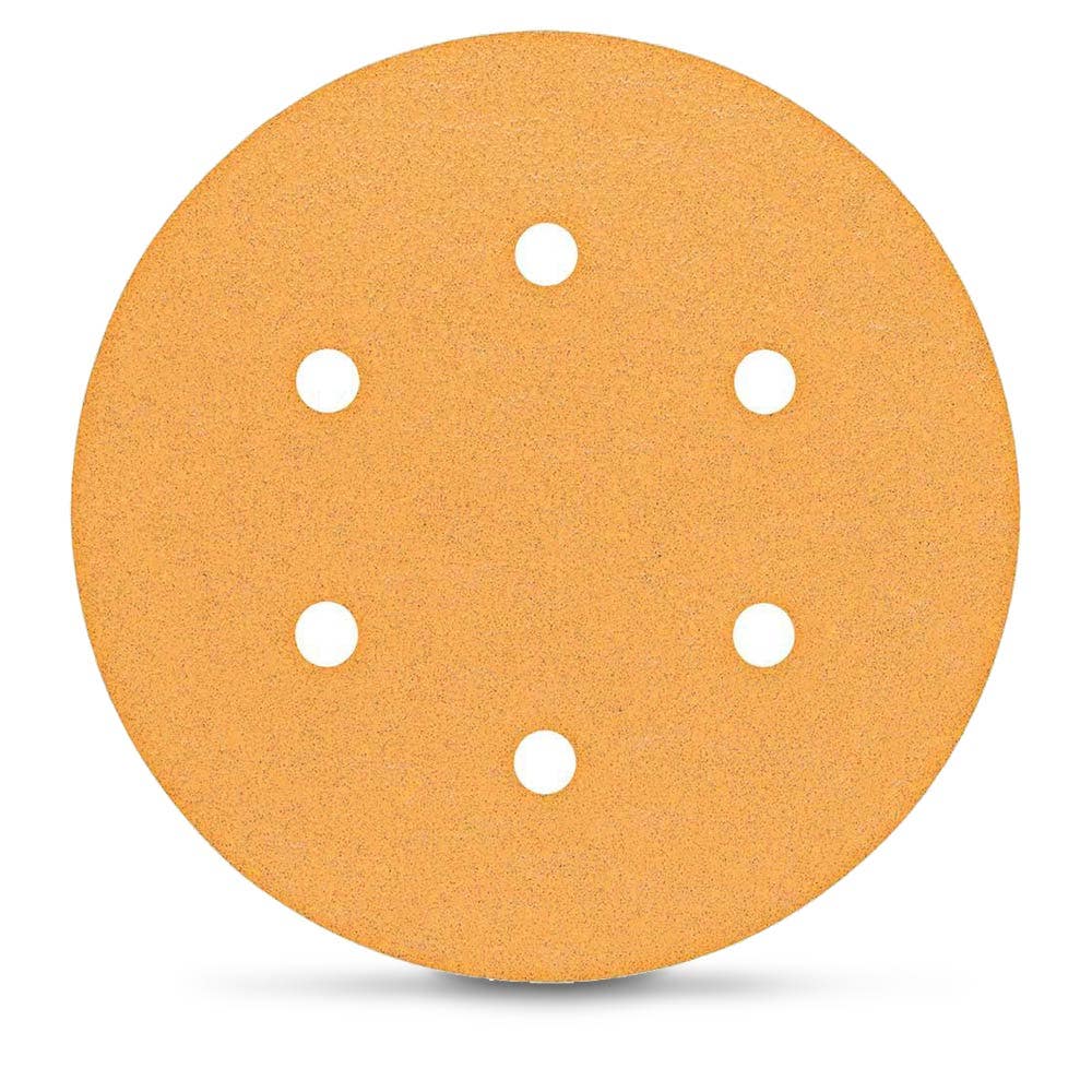 BOSCH 150mm 120-Grit 6-Hole Hook & Loop Sanding Disc for Wood & Paint - C470 - 5 Piece