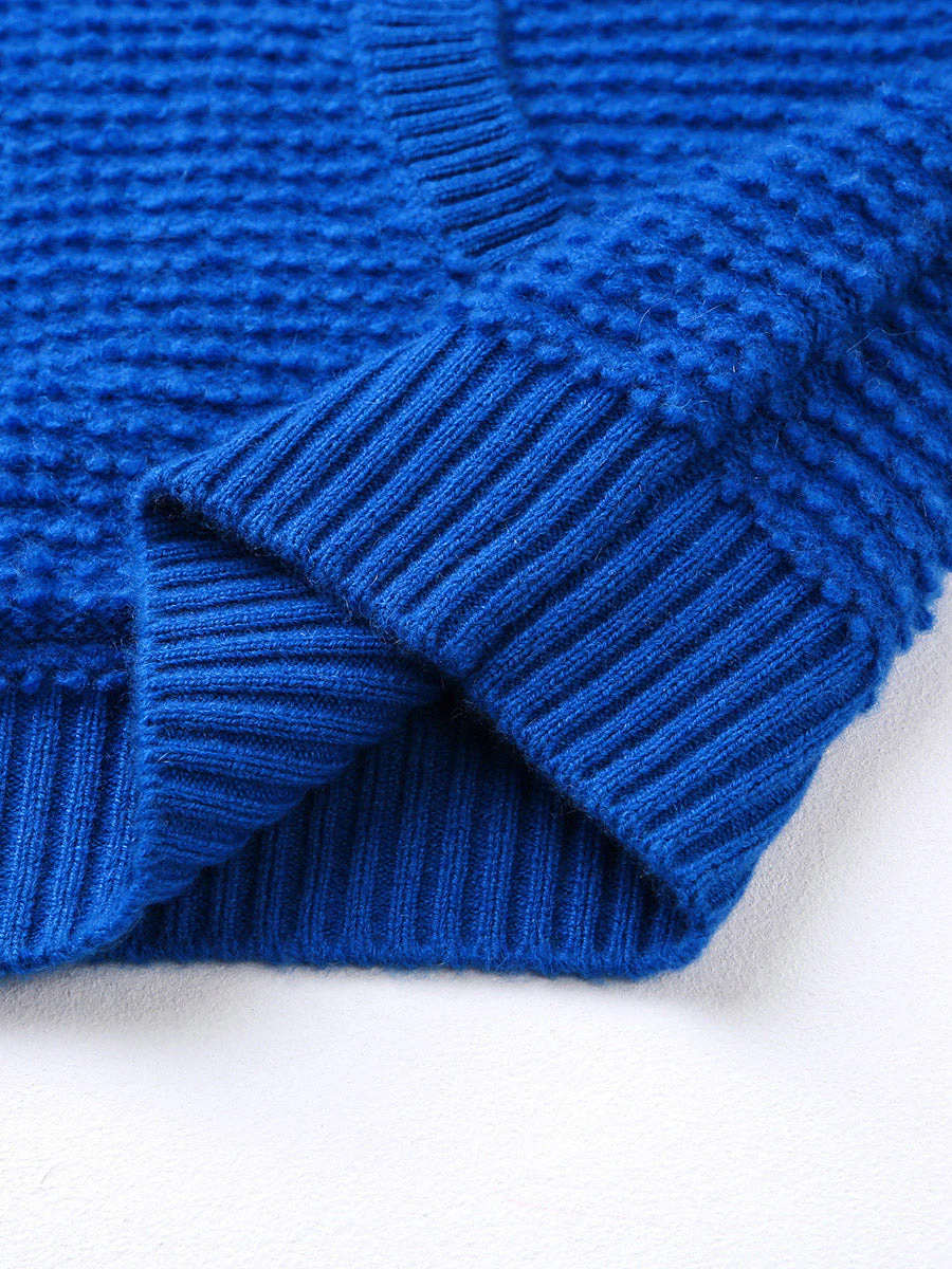 100% Cashmere Women's Textured Knit Pocket Hoodie