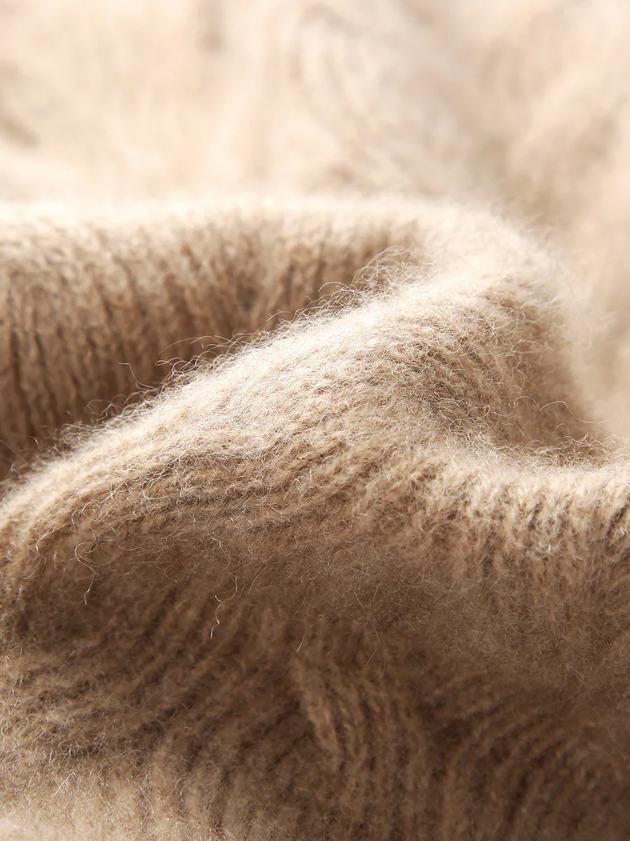 100% Cashmere Women's Cable Knit Hooded Sweater