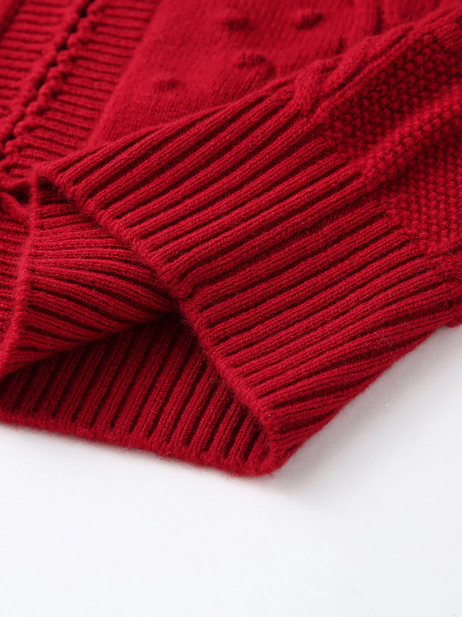 100% Cashmere Women's Bow Detailing Cable Knit Vest