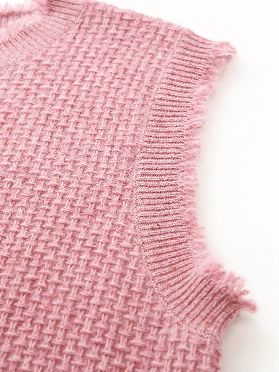 100% Cashmere Women's Textured Knit Sweater Vest