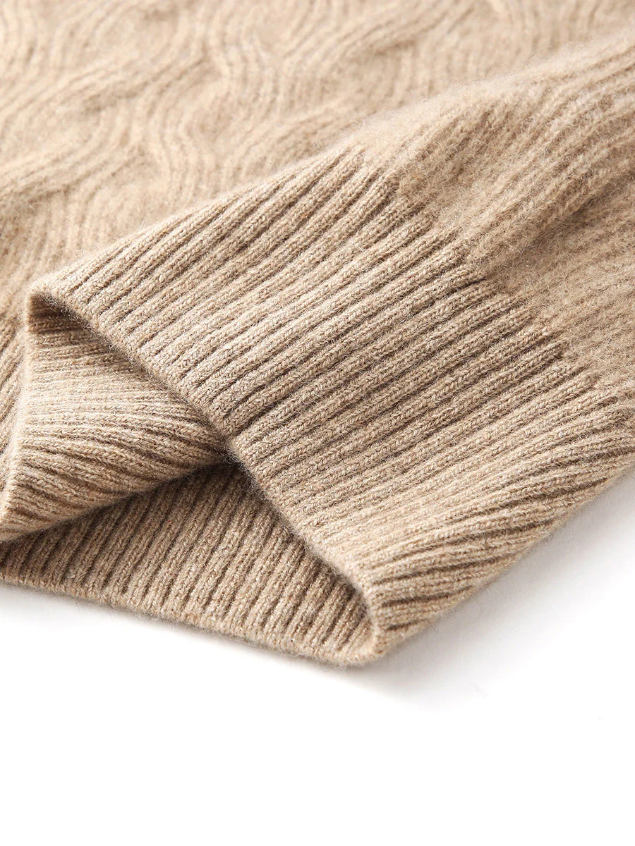 100% Cashmere Women's Cable Knit Hooded Sweater