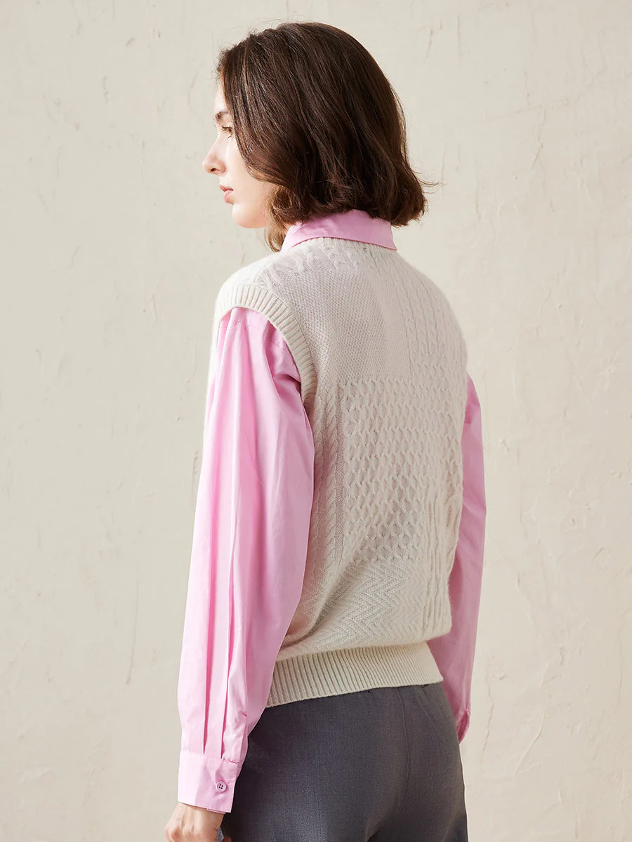 100% Cashmere Women's Knitted Sleeveless Sweater Vest