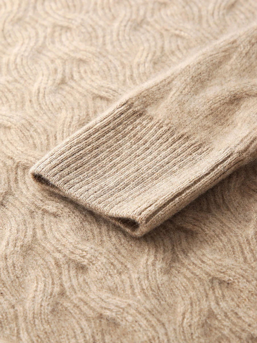 100% Cashmere Women's Cable Knit Hooded Sweater