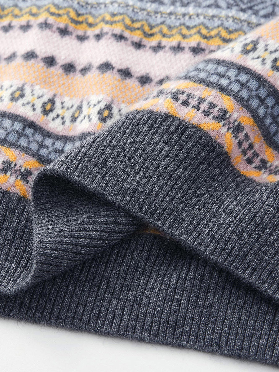 100% Cashmere Women's Striped Knit Vest