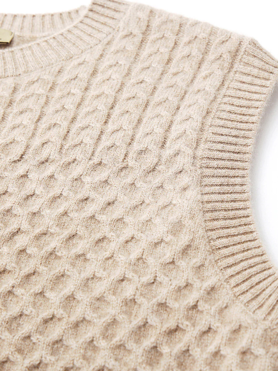 100% Cashmere Women's Knitted Sleeveless Sweater Vest