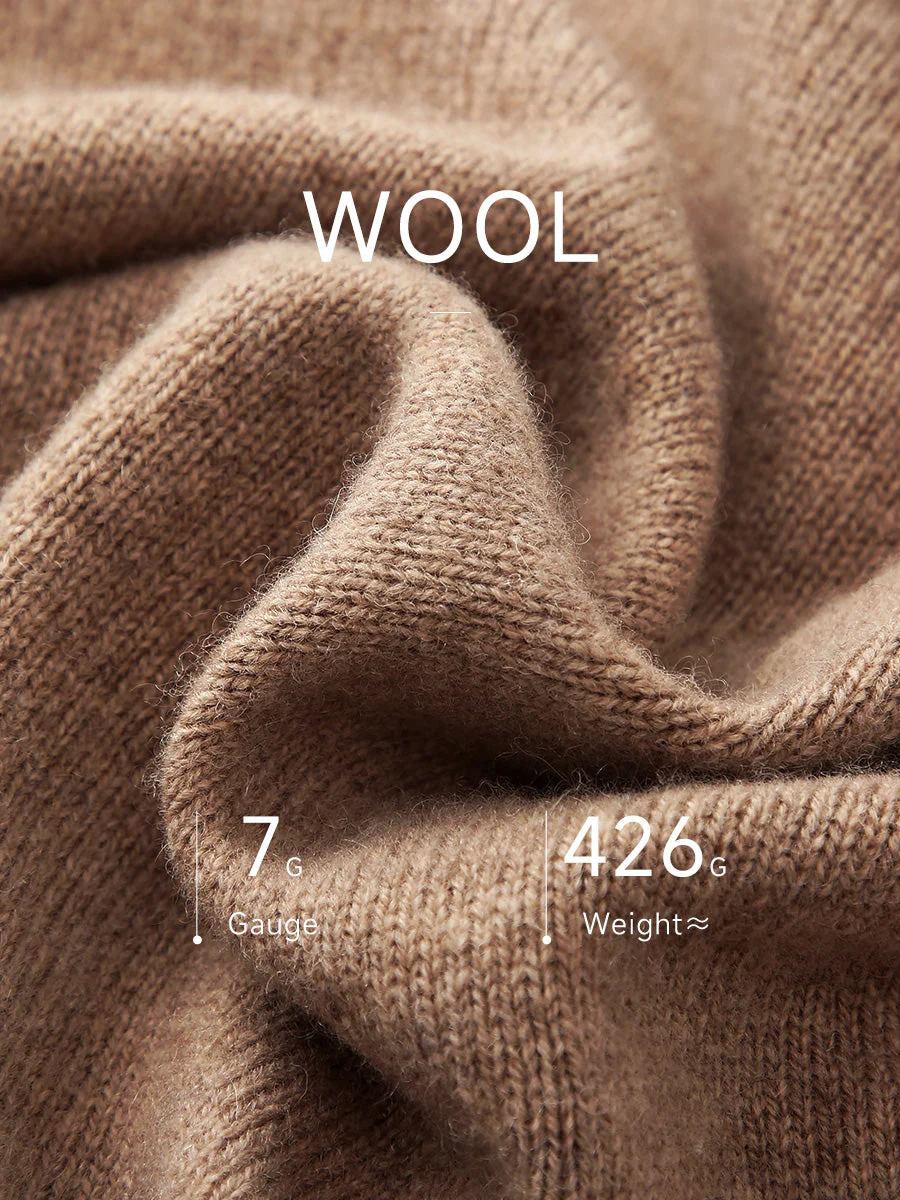 100% Wool Women's Cable Knit Zip Cardigan Hoodie