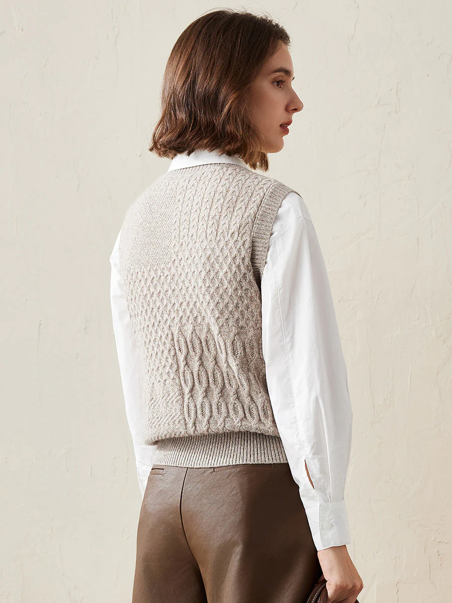 100% Cashmere Women's Knitted Sleeveless Sweater Vest