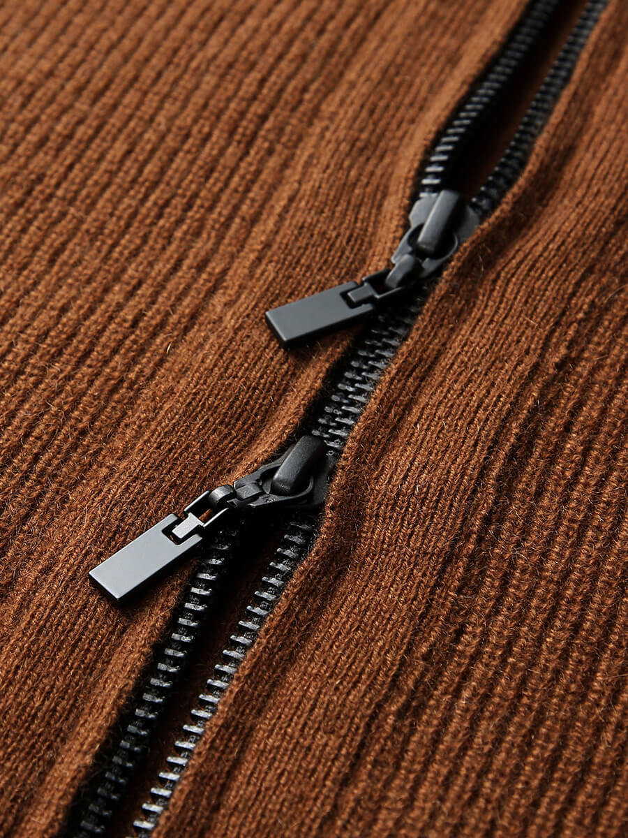 100% Cashmere Women's Hooded Double-Head Zipper Vest