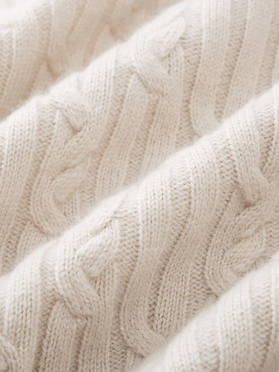 100% Wool Women's Cable Knit Button-Front Vest