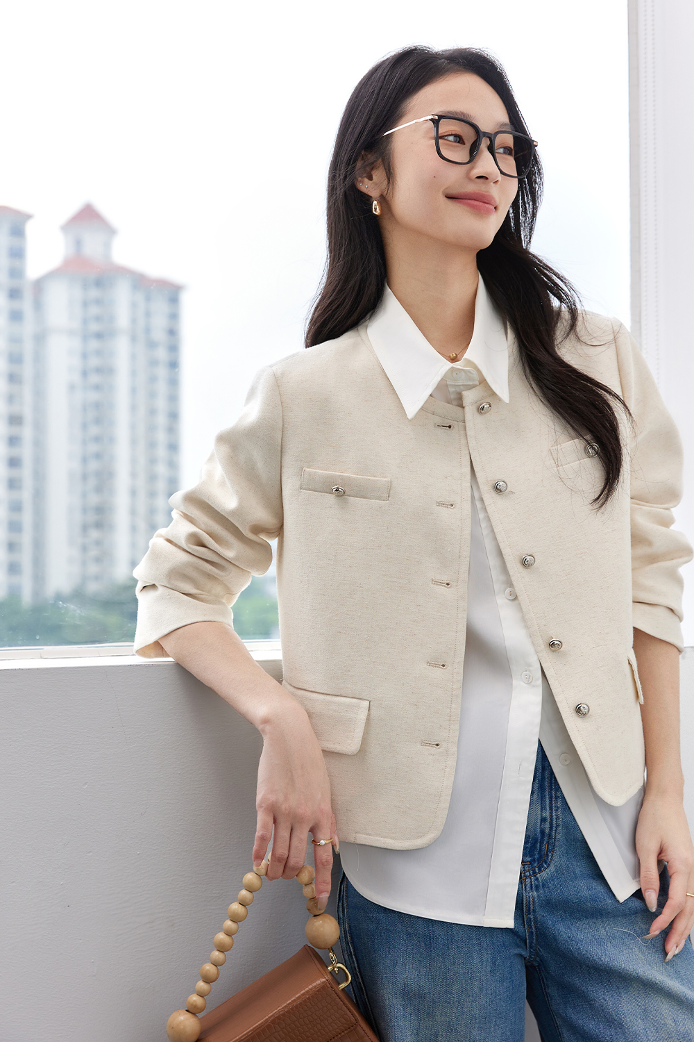 Metal Button Short Jacket