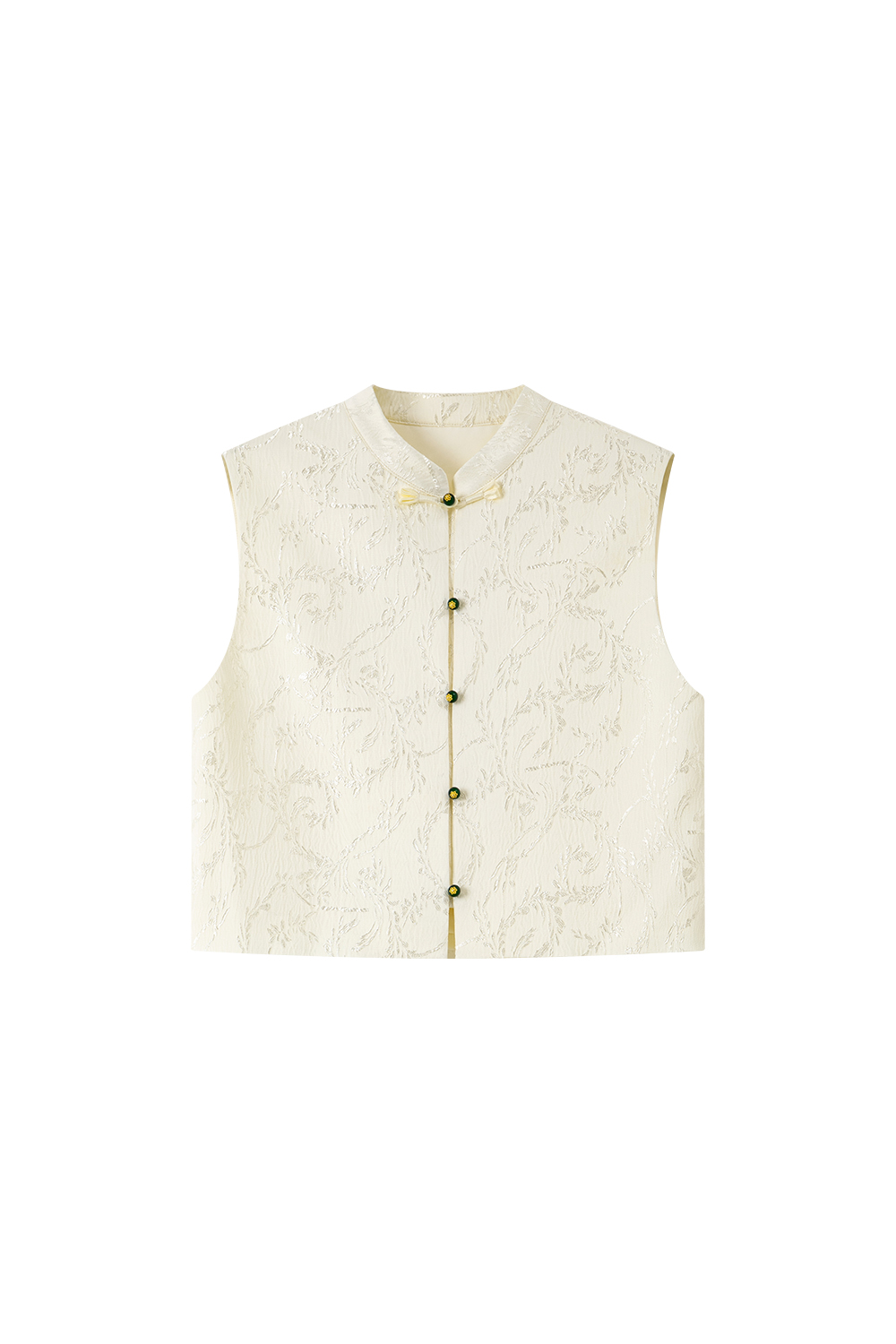 New Chinese Style Elegant Jacquard Vest and Round Neck Long Dress Two-Piece Set