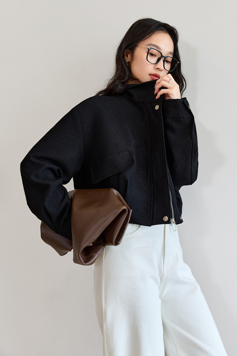 Workwear Style Short Lapel Jacket