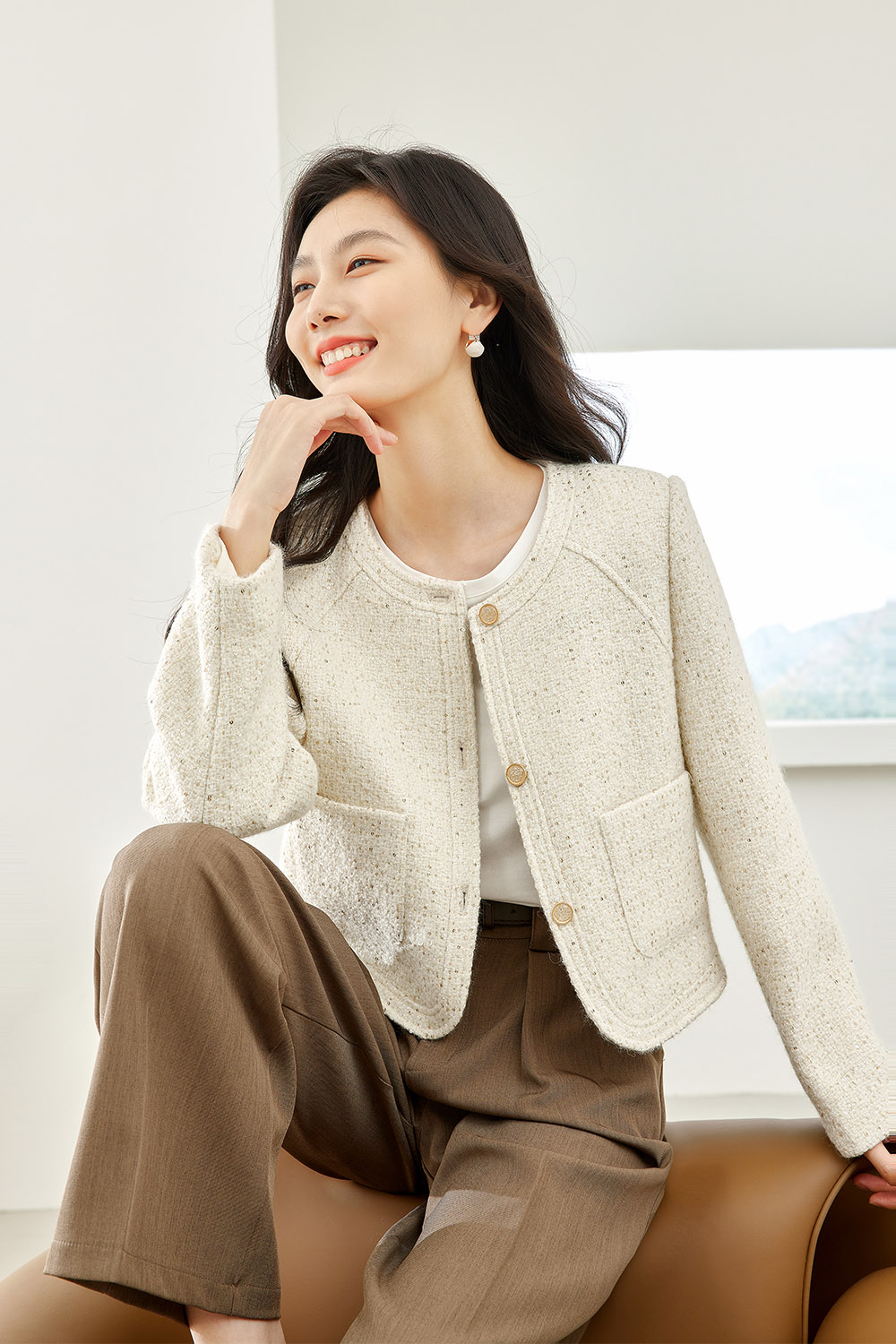 Stylish Tweed Short Jacket