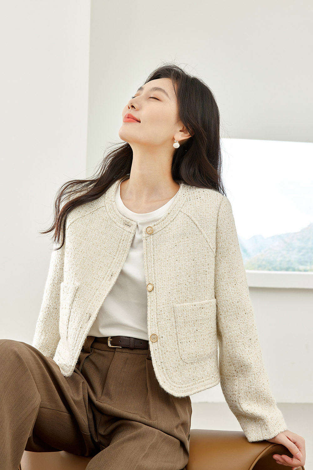 Stylish Tweed Short Jacket