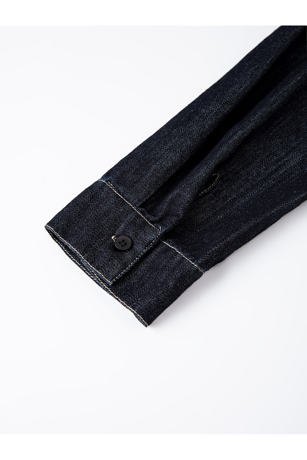 Denim Shirt Dress with Contrast Topstitching